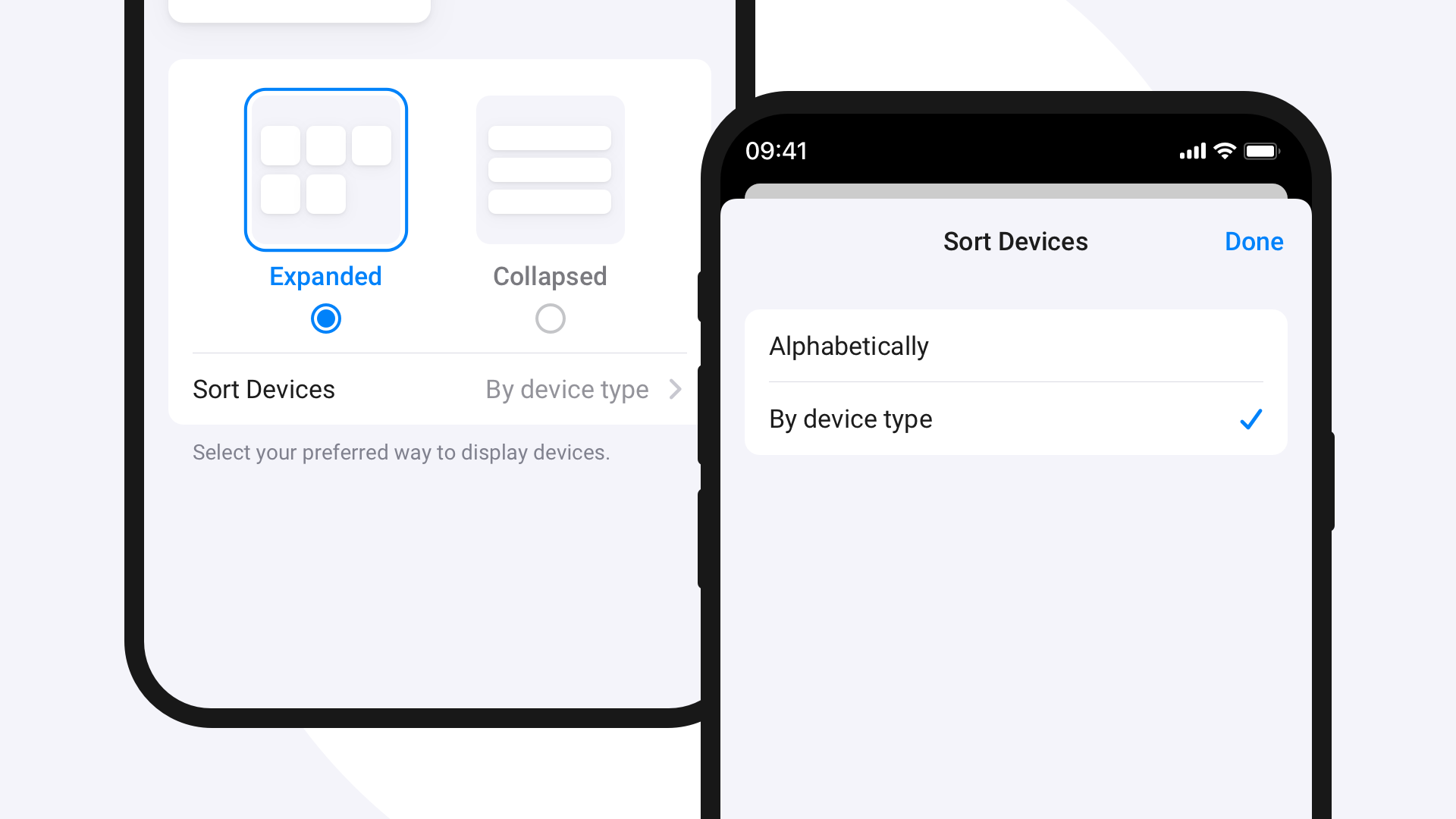 Sort your devices by type